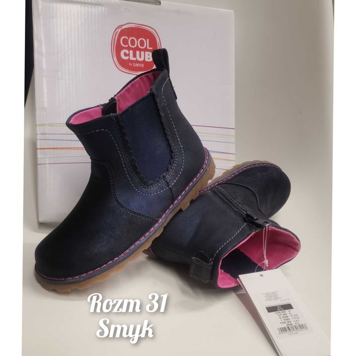 Smyk Nowe Botki 31 buty przejściowe granatowe botki Cool Club 31