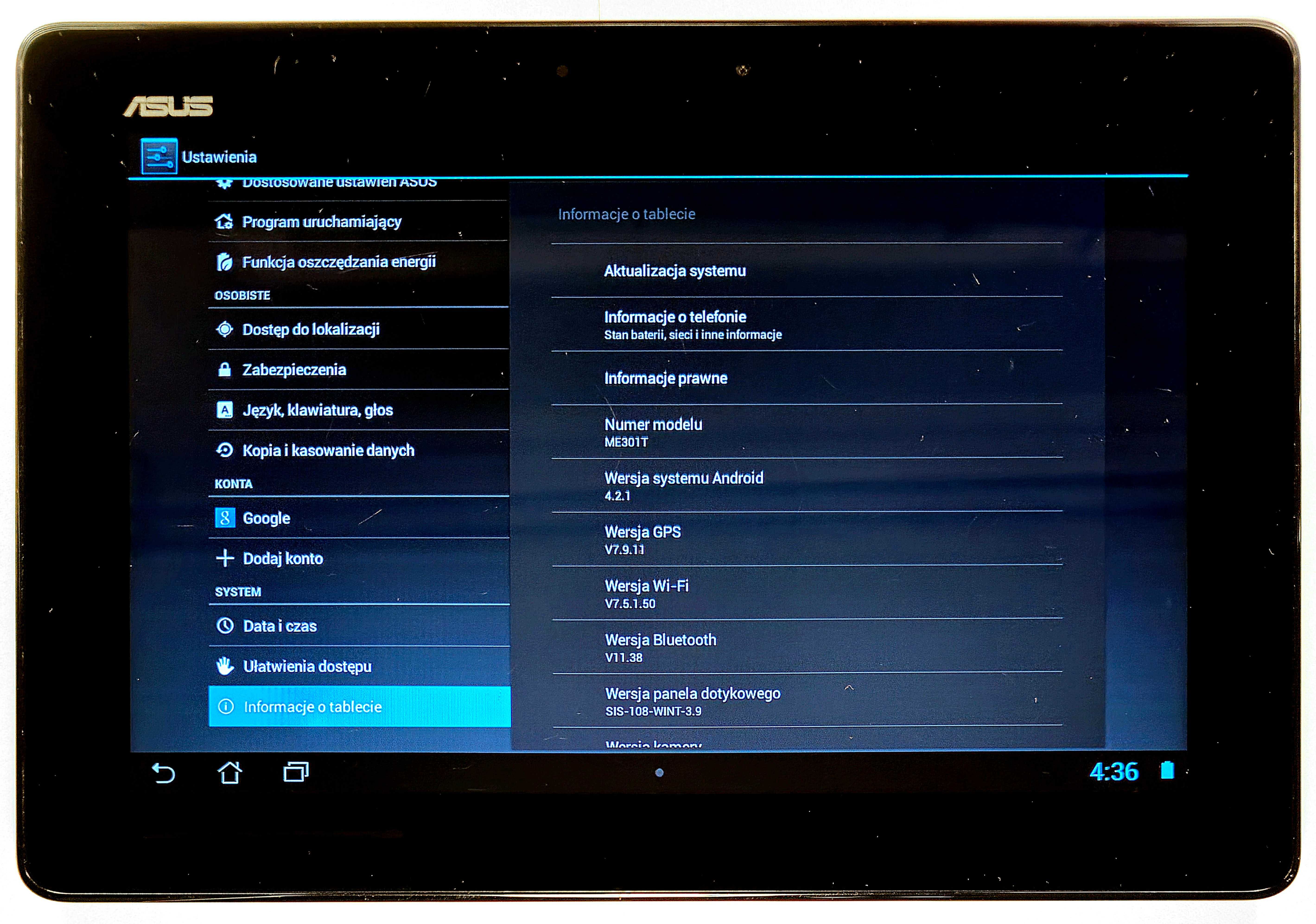 100% SPRAWNY ASUS MeMO Pad Smart 10 ME301T 10.1' QUAD CORE 1/16 GRATIS