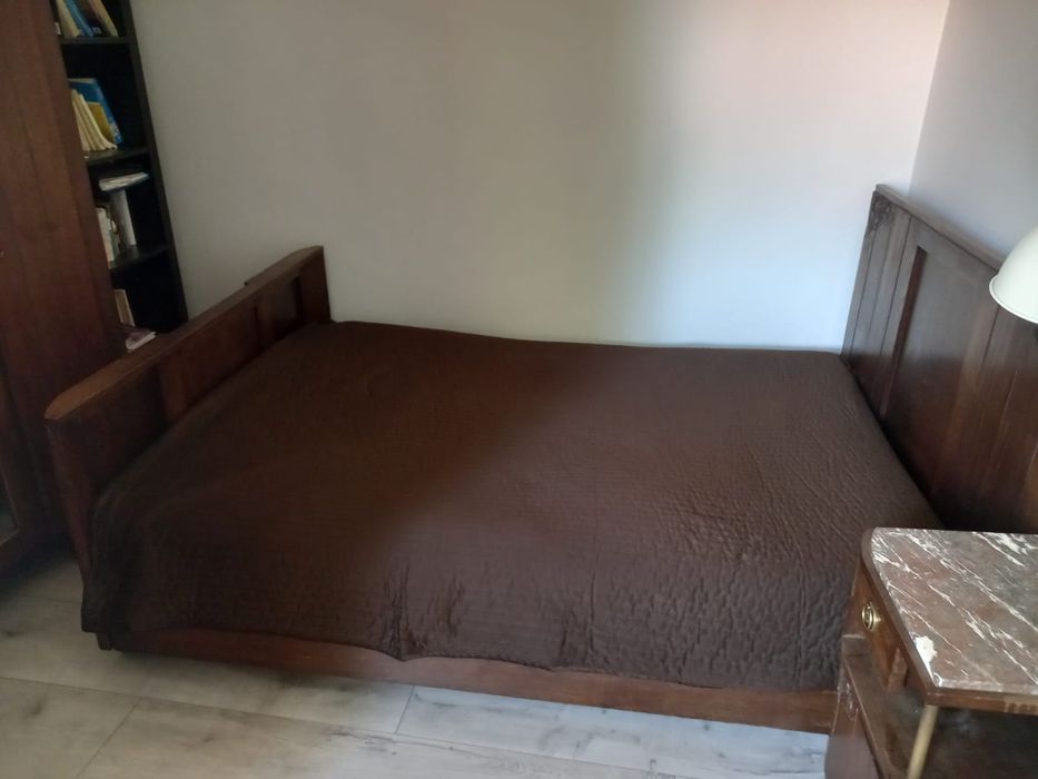 Antyczne Łóżko Dębowe Art Deco Vintage Retro Rze