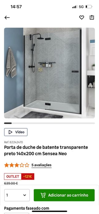 Frontal Duche 140x2 Altura vidro 8mm Italbox