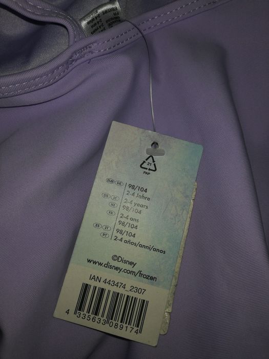 Nowy jednoczęściowy strój kąpielowy. Elsa. 98/104. 2-4lata.