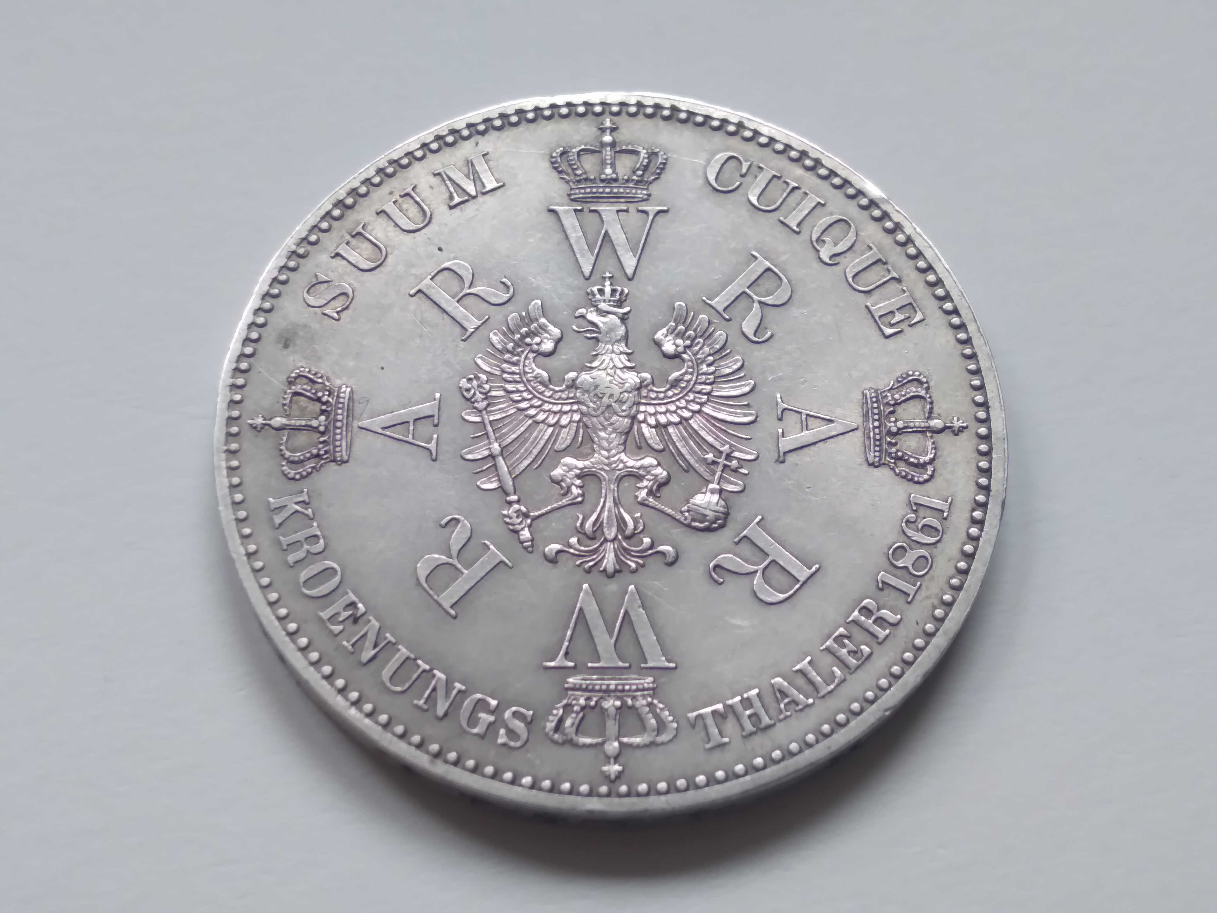 Moneta srebrna Niemcy Prusy talar 1861 rok