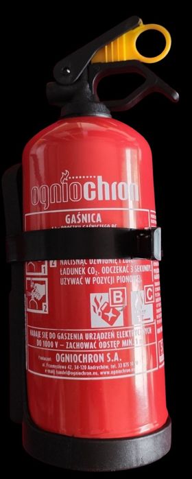Gaśnica 1 kg. typ BC proszkowa 2024 rok z uchwytem Ogniochron