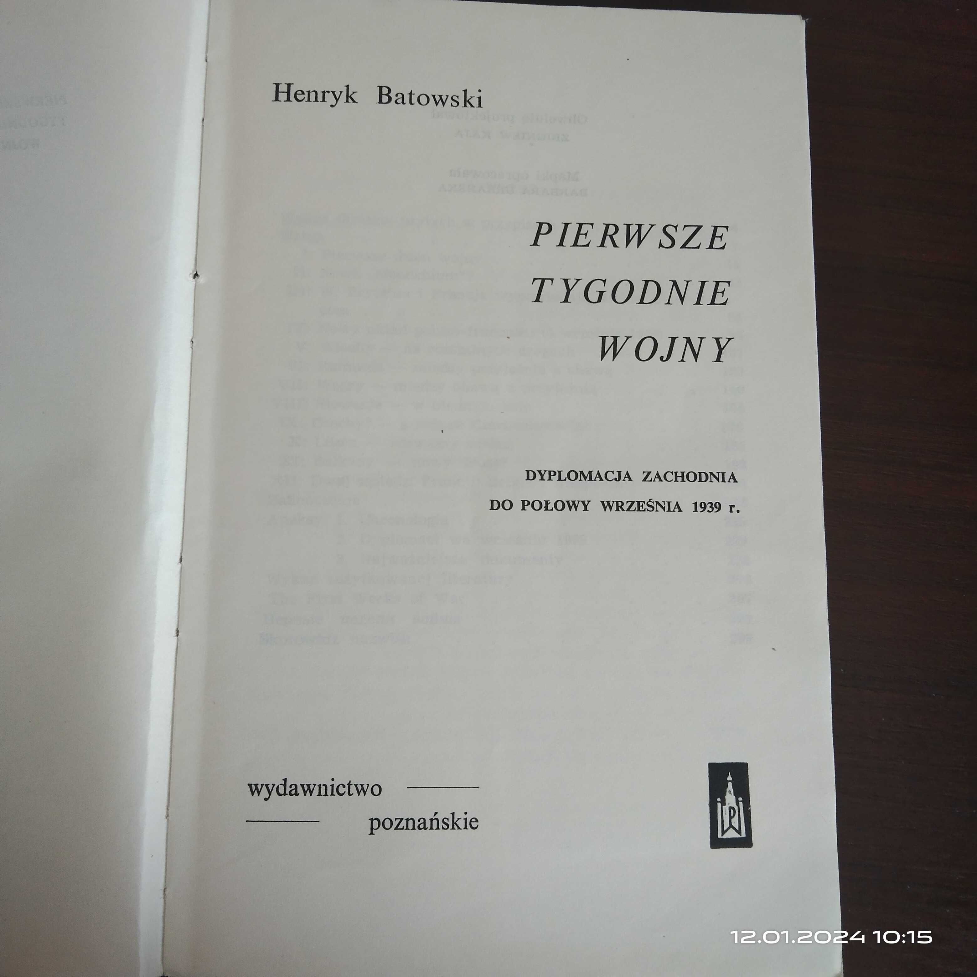 Książka "Pierwsze tygodnie wojny" Henryk Batowski