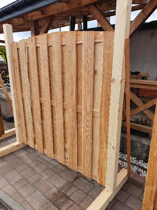 Płot drewniany,Płot szczelny,Panel ogrodowy 180x180 cm MODRZEWIOWY 160