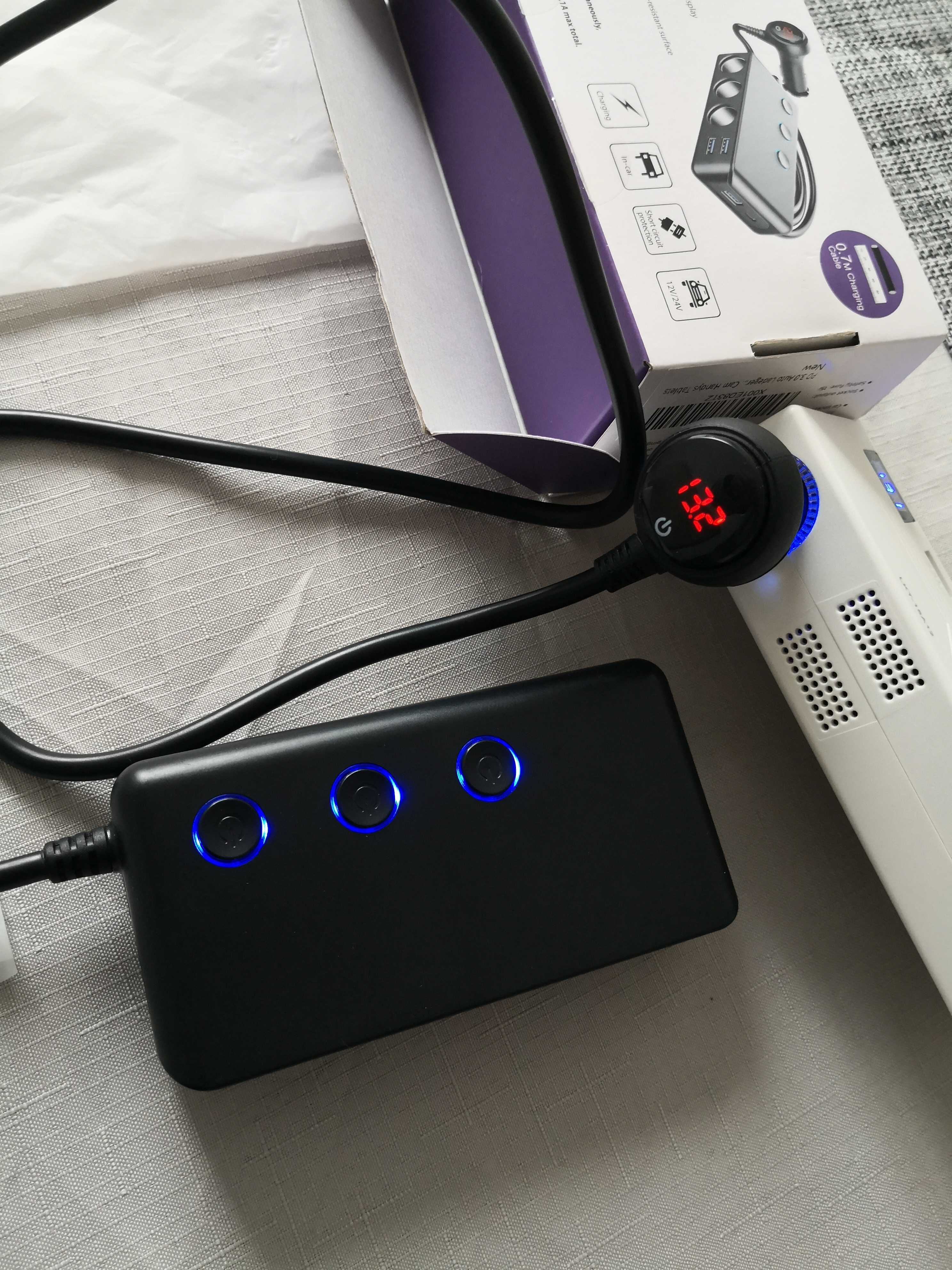 Rozdzielacz ładowarka gniazda zapalniczki 3x USB AQC 3.0 1xUSB C