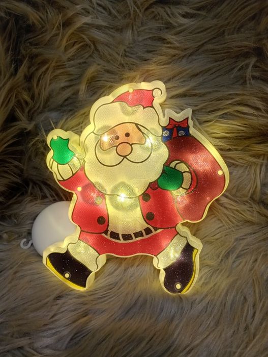 Mikołaj LED - Świecąca ozdoba na baterię na okno