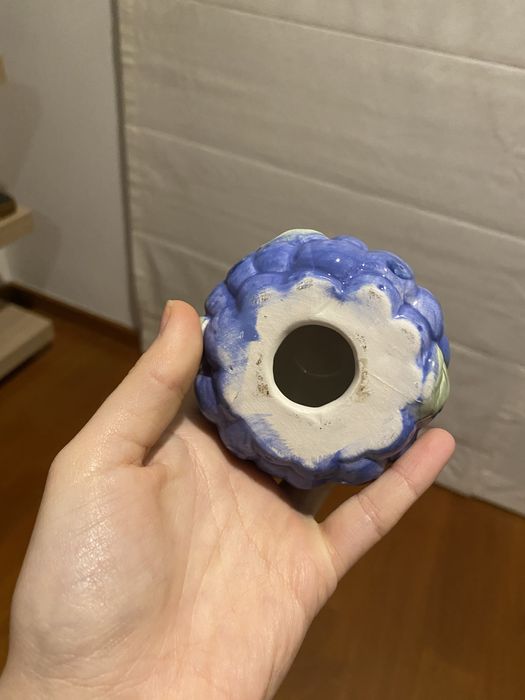 Suporte porta velas mirtilos para vela luminária cerâmica frutas