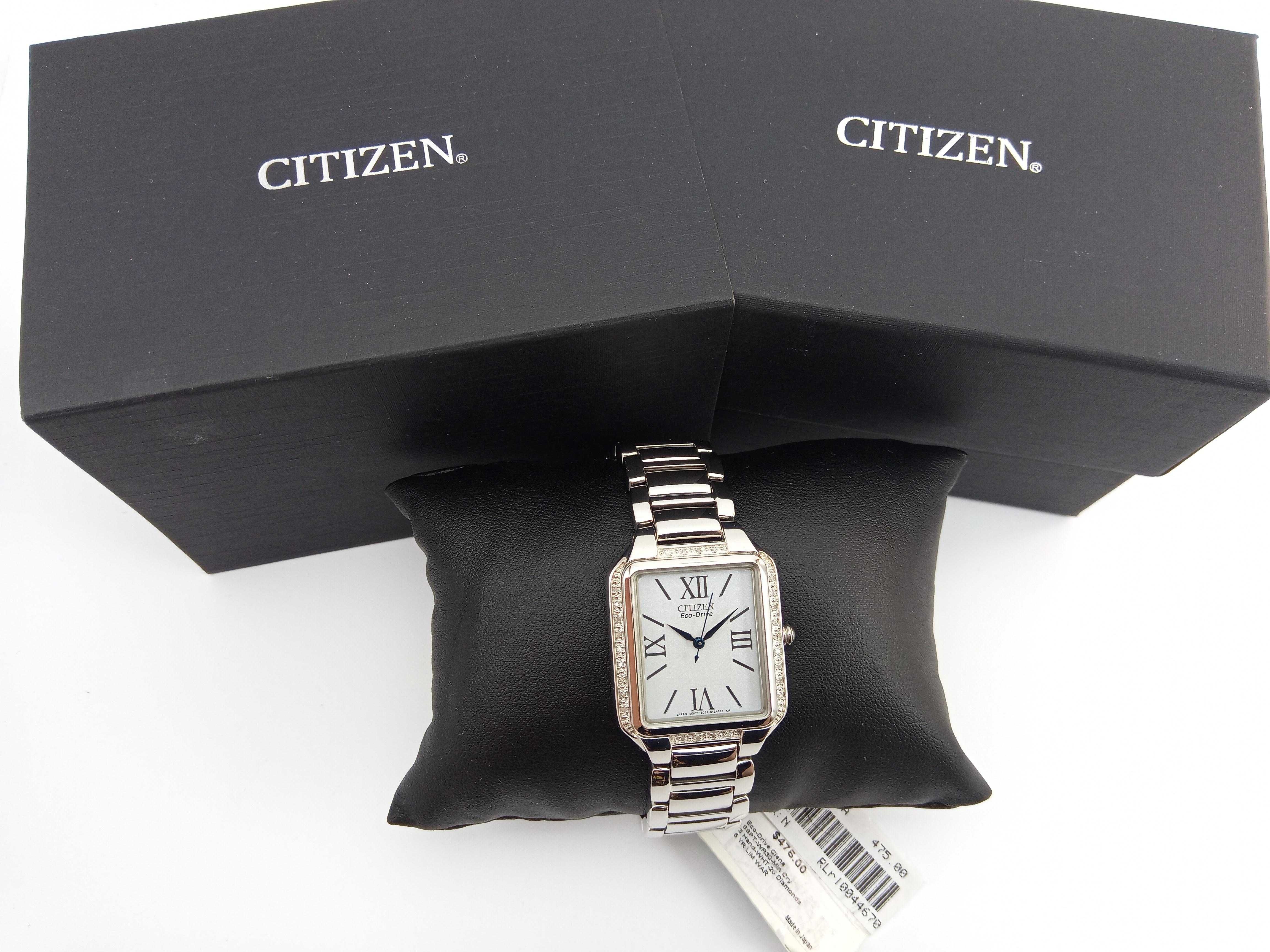 26 бриллиантов - японские женские часы Citizen Eco-Drive EM0190-52A