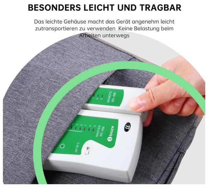 Tester kabli sieciowych LED RJ45, RJ11 Biaze