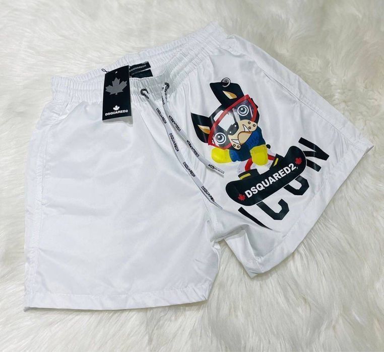 Шорты плавательные DsQuared белые пляжные для бассейна оригинал