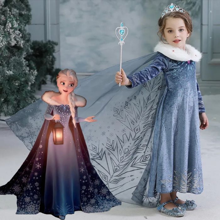 Дитяча новорічна карнавальна сукня Ельза снігова королева сніжинка