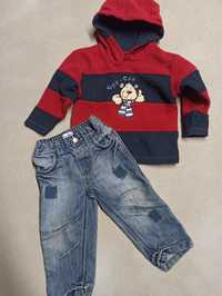 Zestaw spodnie jeans i bluza polar dla chłopca  86/92