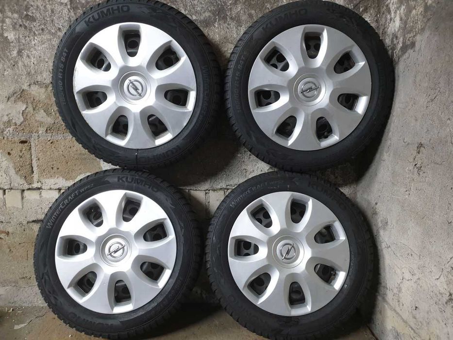 Felgi stal koła Opel R15 4x100 ET 39 opony zima 185/60R15 7,6mm 2022r