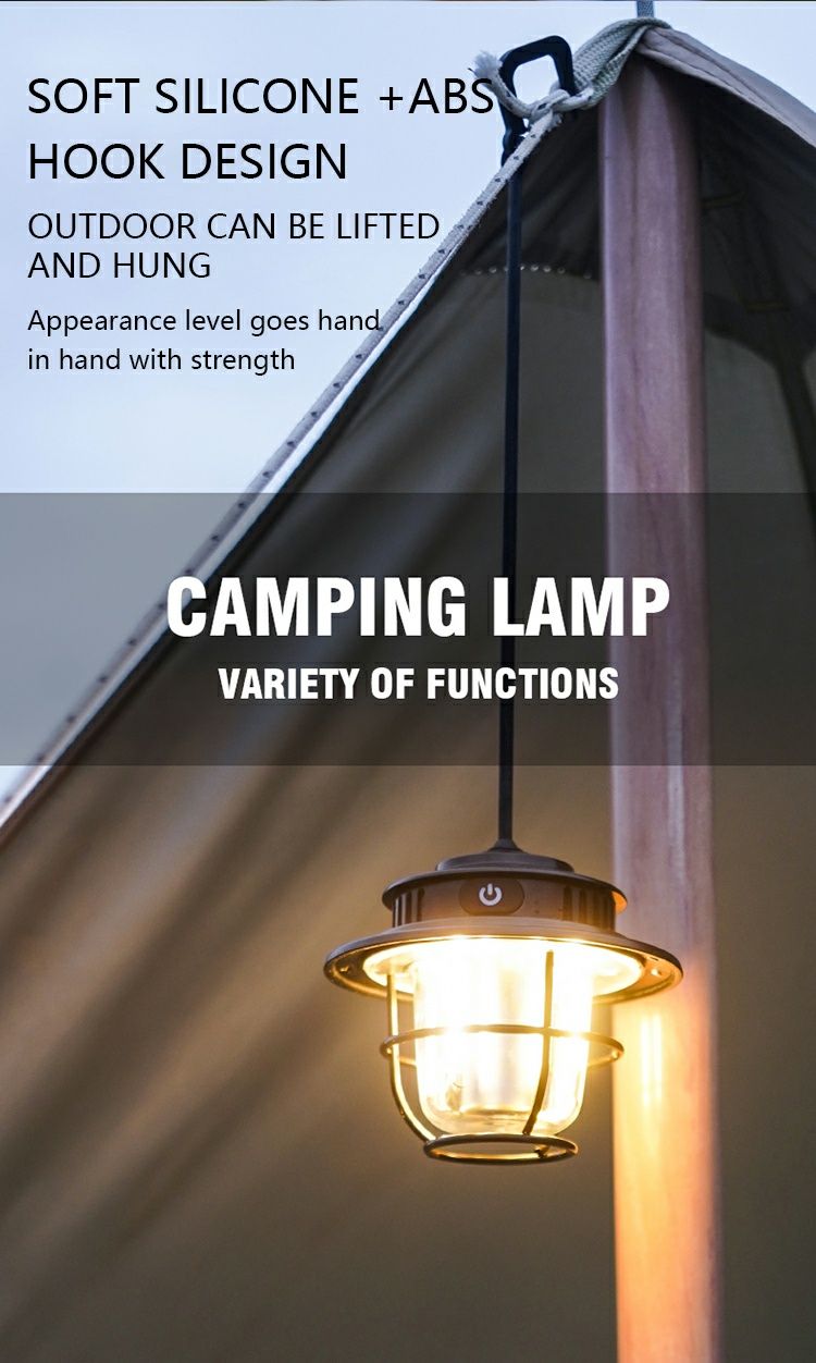 Lampa kempingowa Retro, ładowanie typu C