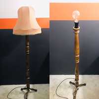 Lampa stojąca z abażurem PRL vintage