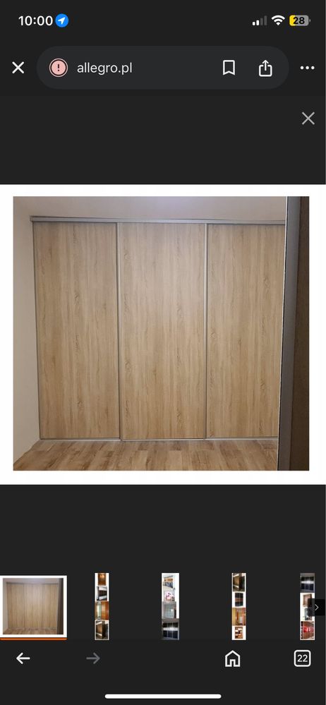 Szafa przesuwana okucia aluminiowe 4 Panele po 68 na 260