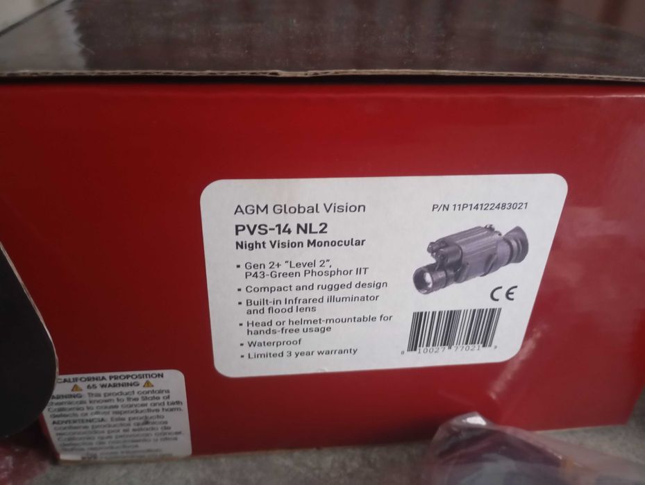 AGM PVS-14 NL2 Night Vision Monocular (Gen 2+, Level 2)