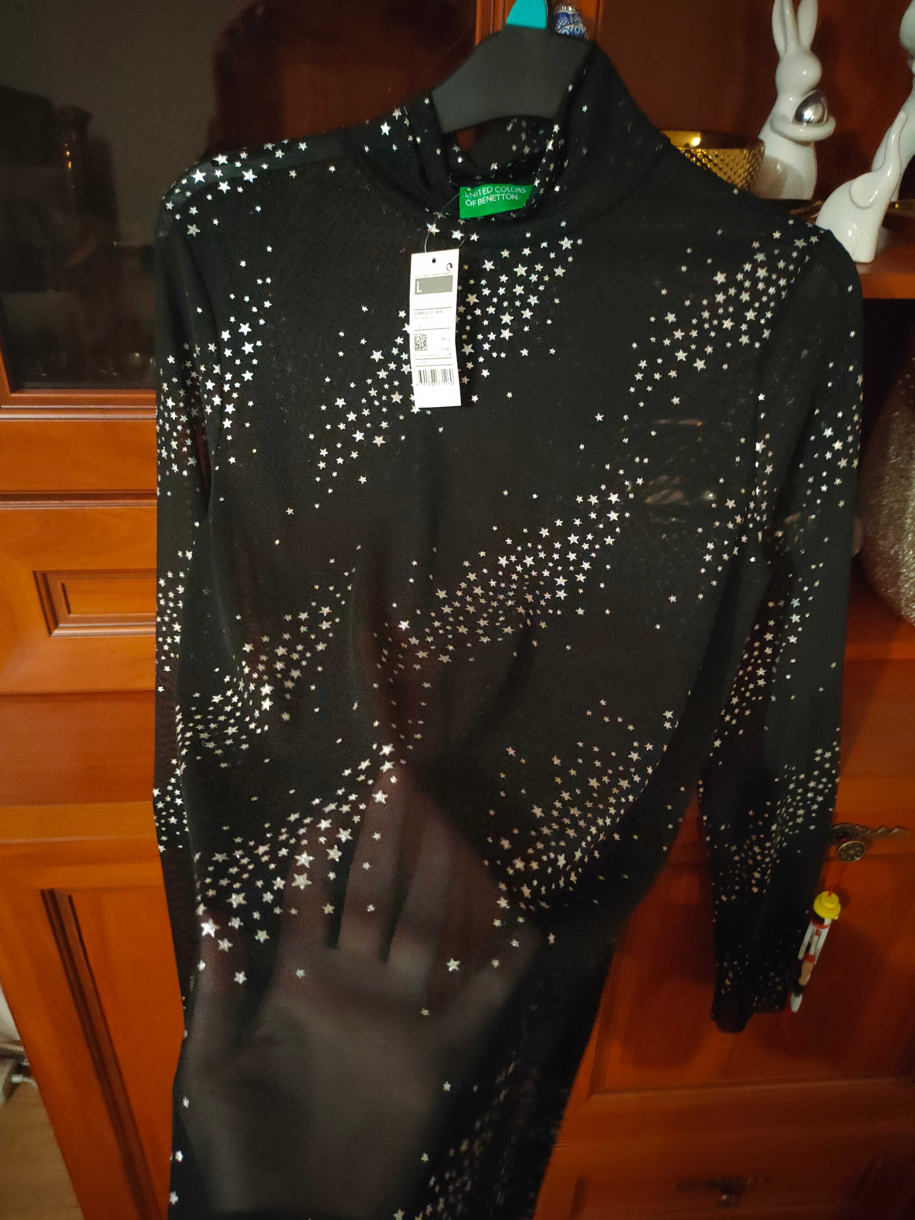Nowa z metką bluza/cienki golfik Benetton rozmiar L
