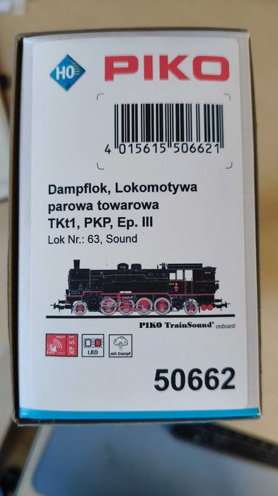 Lokomotywa Parowóz Tkt1-63 z dźwiękiem Piko 50662, nie ROCO