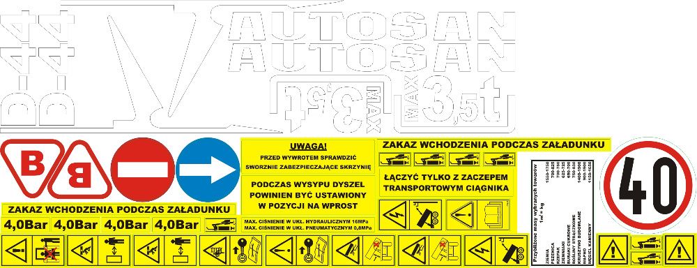 Naklejki Przyczepy Autosan D-47 D35 D55 D44 D46 D47 Sanok D50 D732 732