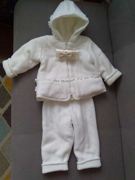 Biały komplet unisex polar BABY Colibra może być do chrztu