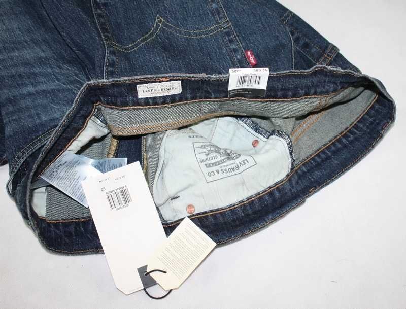 Męskie jeansy Levi's 527 Slim Bootcut ciemne nowe Levisy oryg. W38/L34