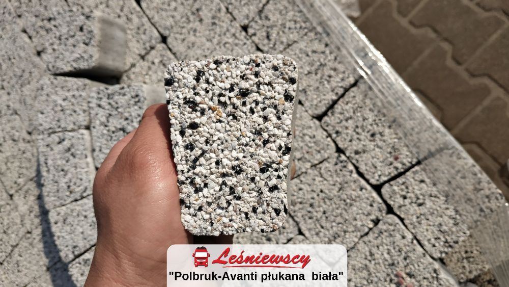 Polbruk Avanti BIAŁA-Kostka brukowa płukana/z posypką na schody! *HIT*
