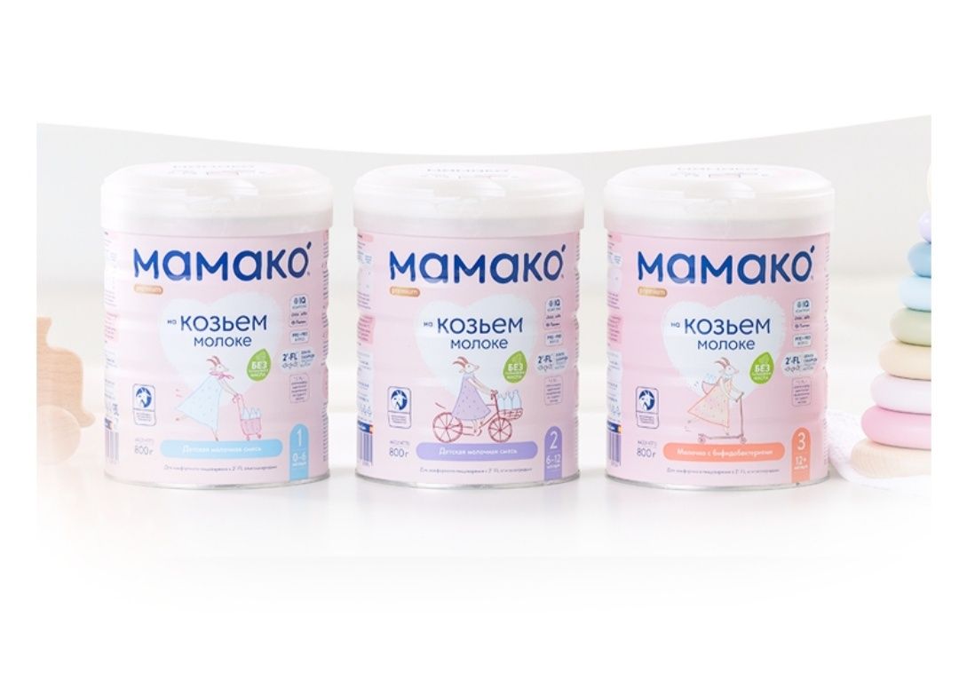 Суміш Mamako на козячому молоці 1(0+м),2(6+м),3(12+м)смесь Мамако 800