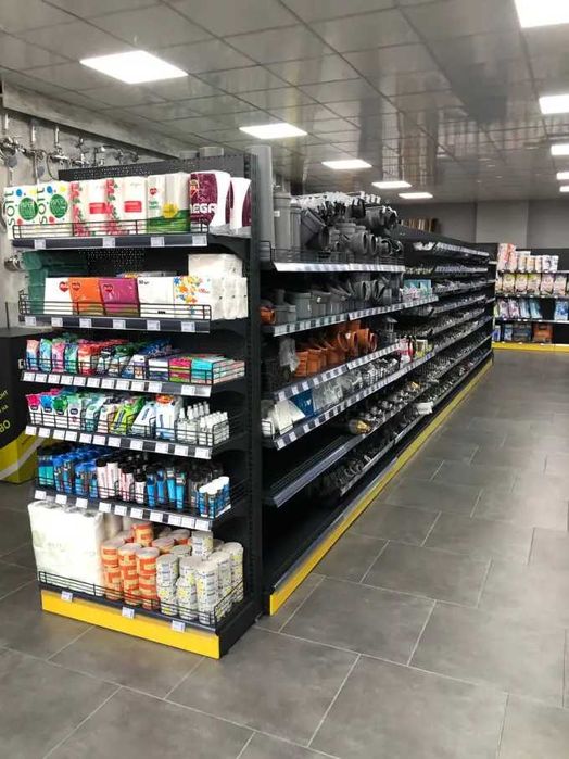 Касові зони, стелажі та холодильники в магазин. Гранти на торг. обладн