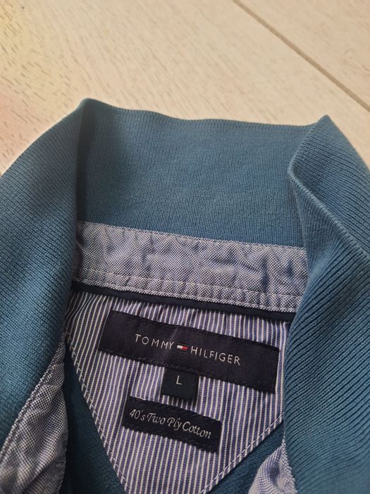 L, Tommy Hilfiger koszulka polo  / polówka męska,  zieleń morska.