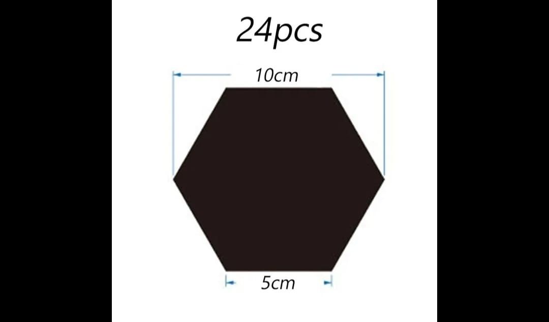 24szt naklejki lustrzane hexagon lustro przyklejane srebrne ozdoba