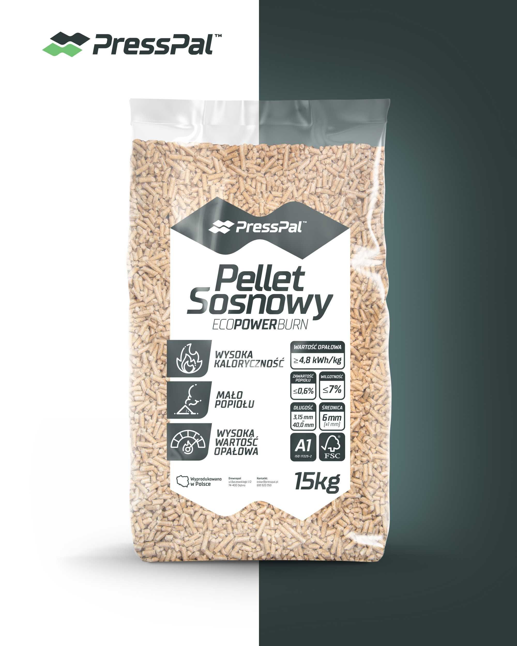 Pellet sosnowy 6mm A1 certyfikat FSC - PRODUCENT PressPal