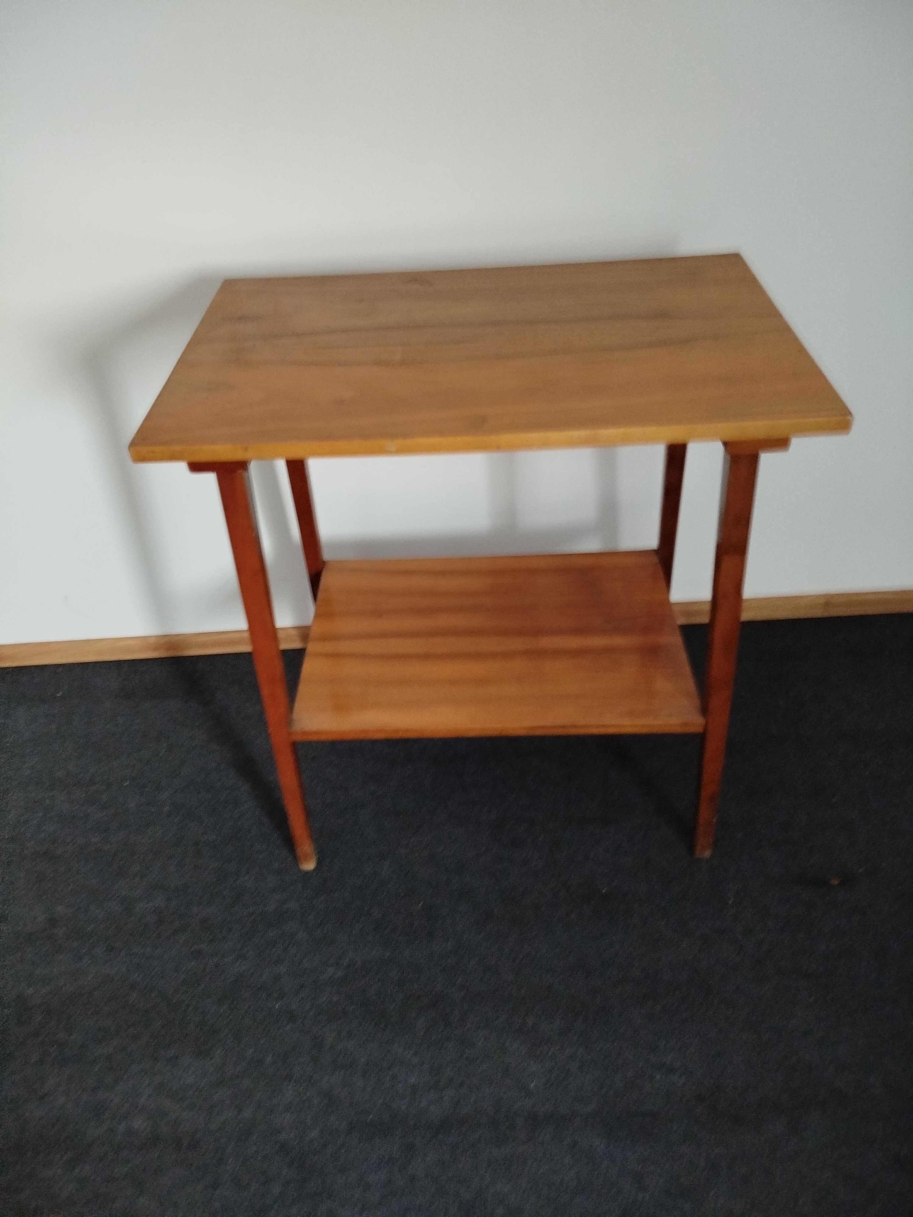 Stoli  PRL okleina orzech pod telewizor 45x60 Produkcji Twardogóra