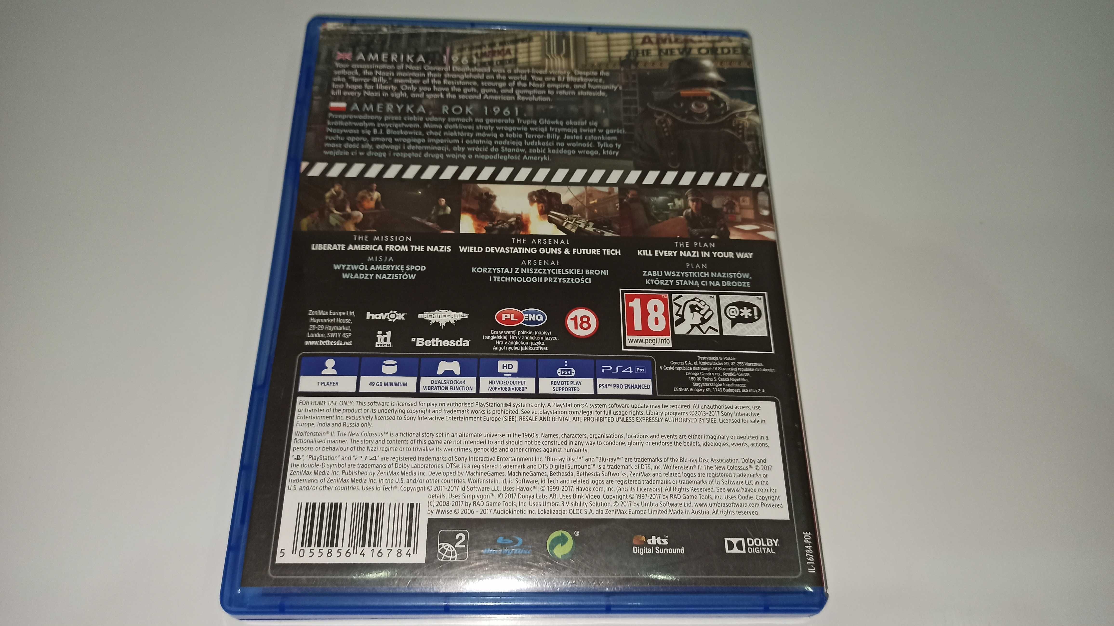 ps4 WOLFENSTEIN 2 THE NEW COLOSSUS po polsku II wojna światowa v1