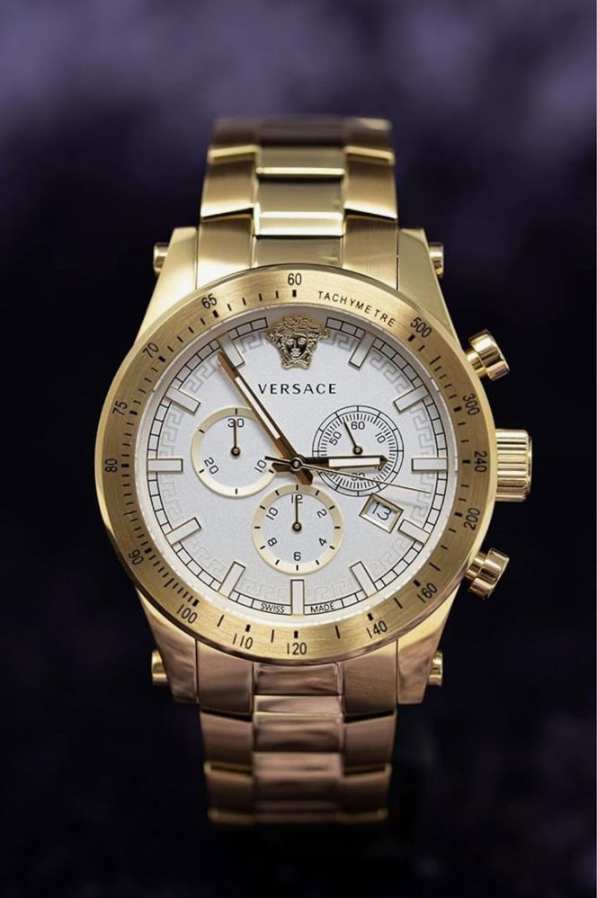 Złoty zegarek męski Versace V-CHRONO  VEHB00719