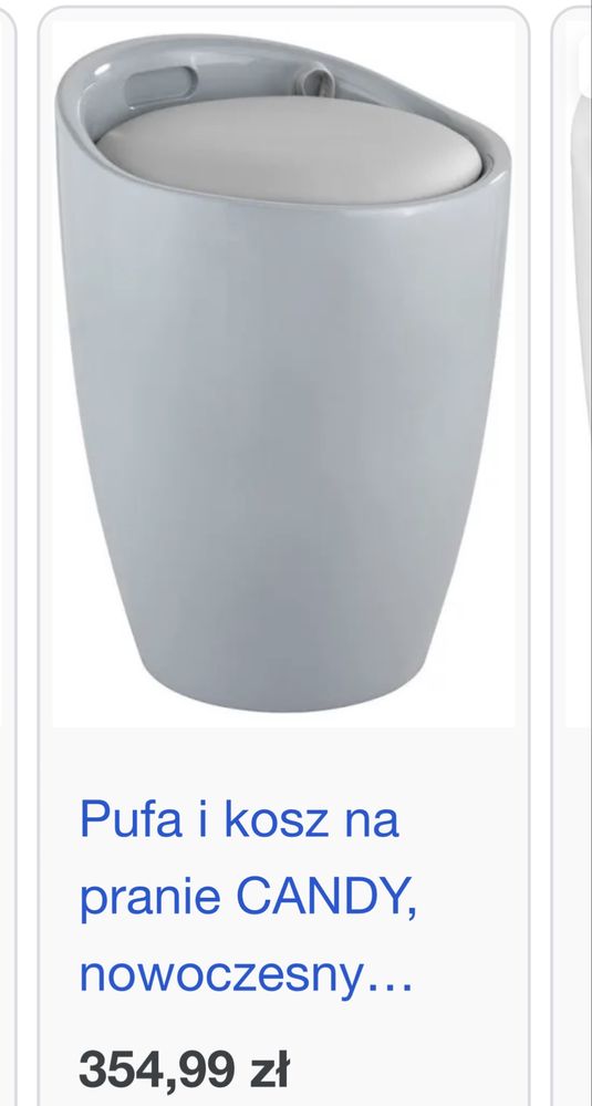 Stołek Pufa kosz Candy 2 szt