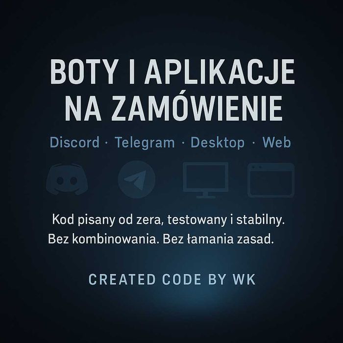 Tworzę boty i aplikacje na zamówienie | Discord, Telegram, AI, Trading
