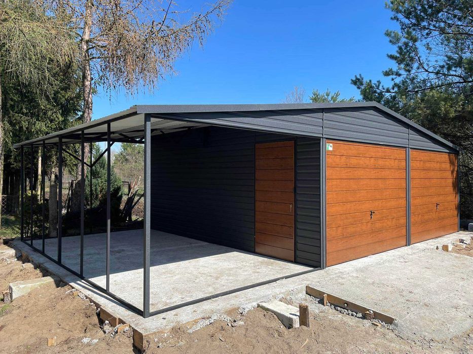 Garaż blaszany, wiata. WZMOCNIONY PROFILAMI. Producent. Cała Polska