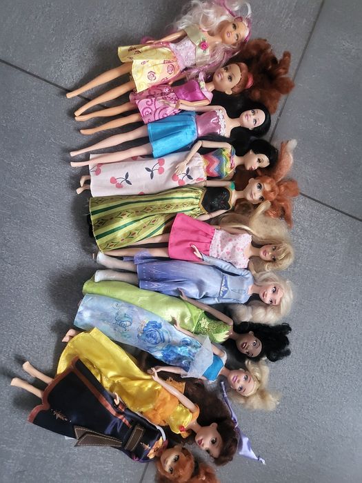 11 szt lalka barbie księżniczka disney anna elsa aurora kopciuszek