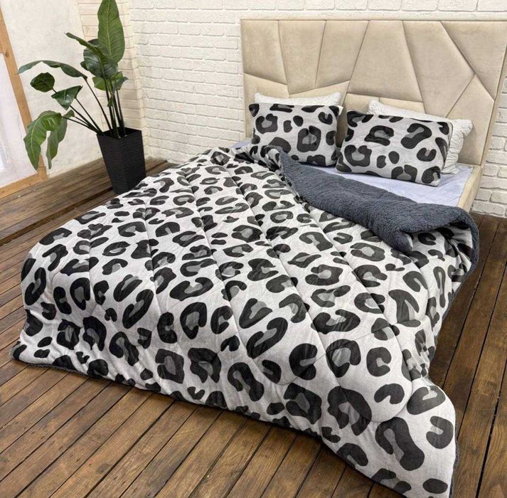 Тепла ковдра 200х220 Покривало зі штучної овчини євро Плед на овчині