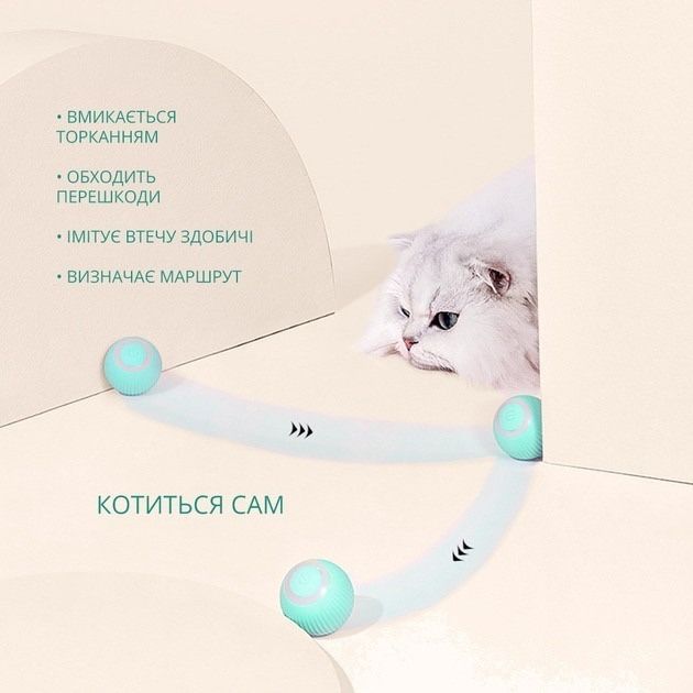 М'ячик-кулька для кішок та котів, USB smart іграшка PetGravity