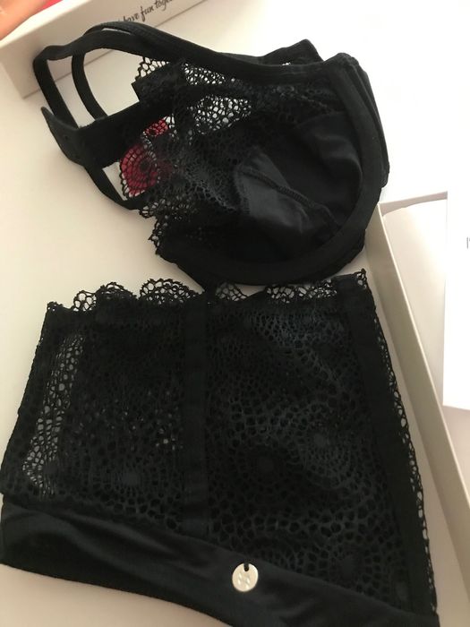 Sharlotte set obsessive чорний комплект білизни з високими трусами