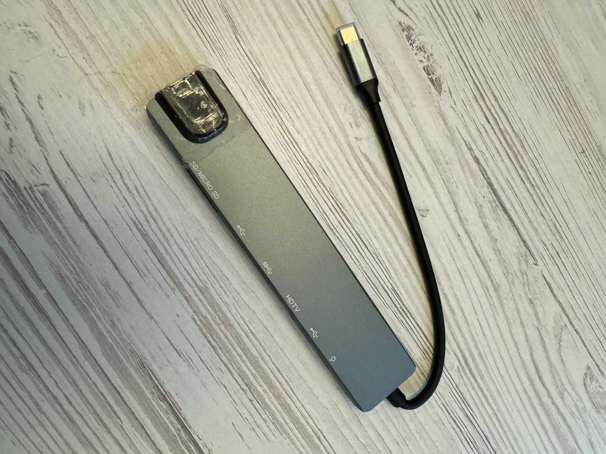 Адаптер многопортовый USB-C 1 HDMI 2 USB-C 2 USB SD TF и ​сетевой порт