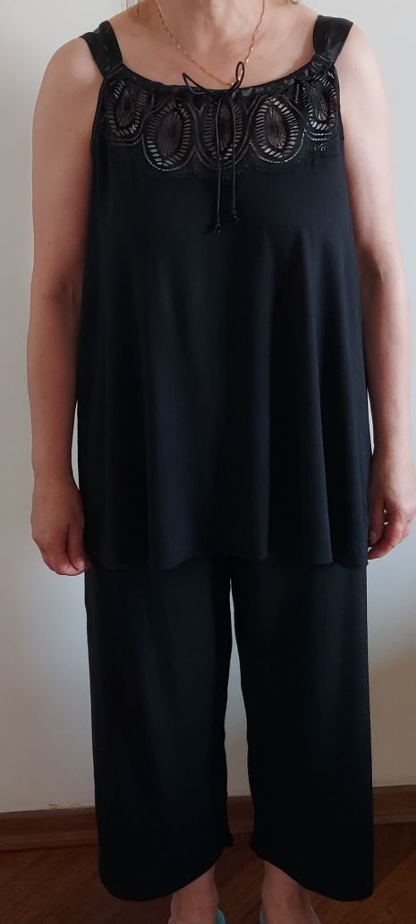 Piżama pidżama damska dwuczęściowa czarna M/L antyalergiczna oddychają