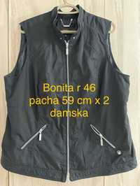 Bonita 46 3 XL czarna kamizelka damska na zamek Vintage