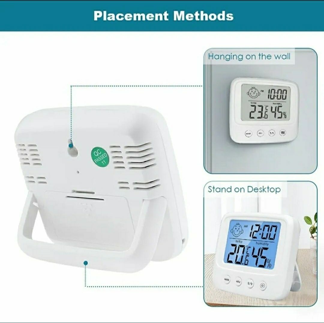 Цифровой термометр-гигрометр с ЖК-экраном, термометр-гигрометр
Измерен