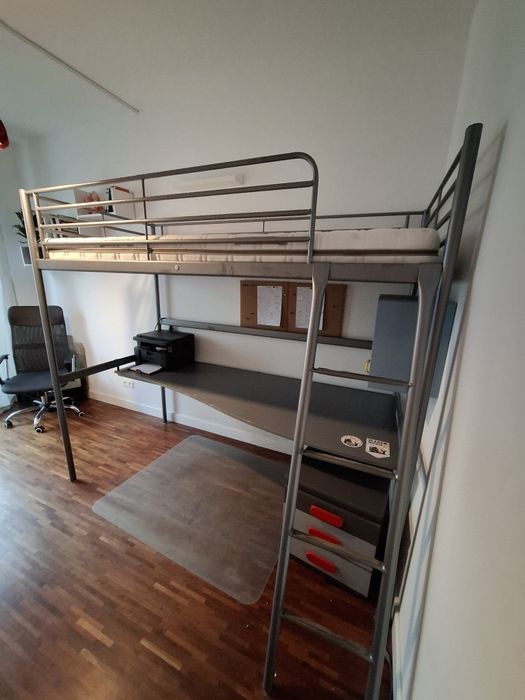 Łóżko na antresoli z biurkiem IKEA
