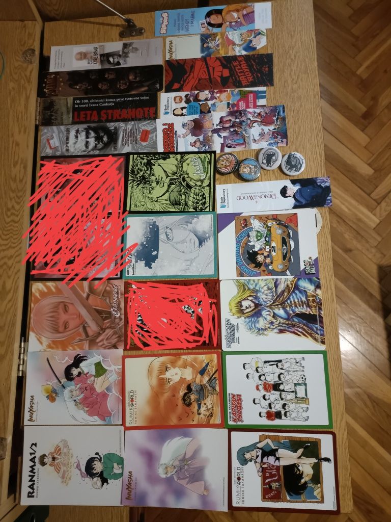 Duży zestaw dodatków manga anime yatta empik pocztówki zakładki japoni