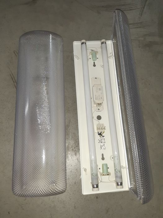 candeeiro  65cm com 2 lâmpadas fluorescente 18w cozinha